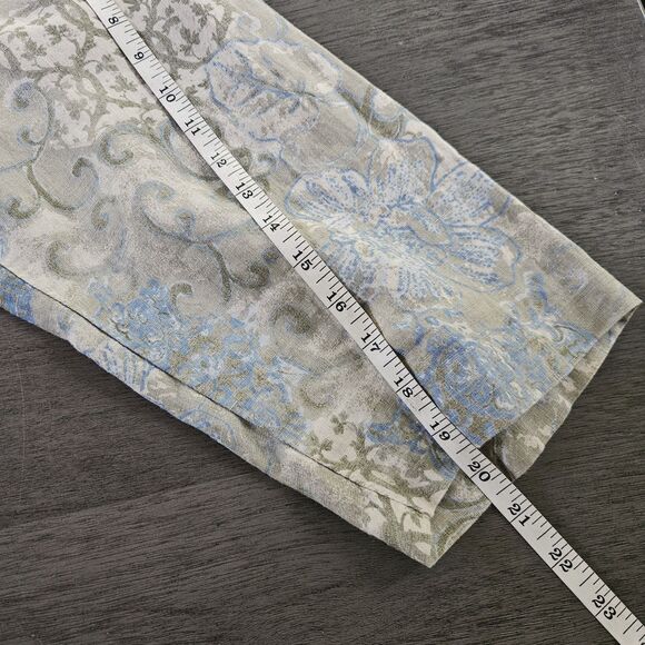 Habitat Women Linen Floral Button Down Shirt Sz XL Lagenlook Artsy Shell Buttons - Picture 7 of 9